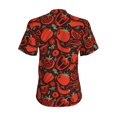 thumbnail image 3 of Uemuo Tomatoes And Chili Printed Women's Classic V-Neck T-Shirt - Soft, Breathable, Moisture-Wicking, Perfect for Casual, Office, Travel, and Everyday Wear-Medium, 3 of 5