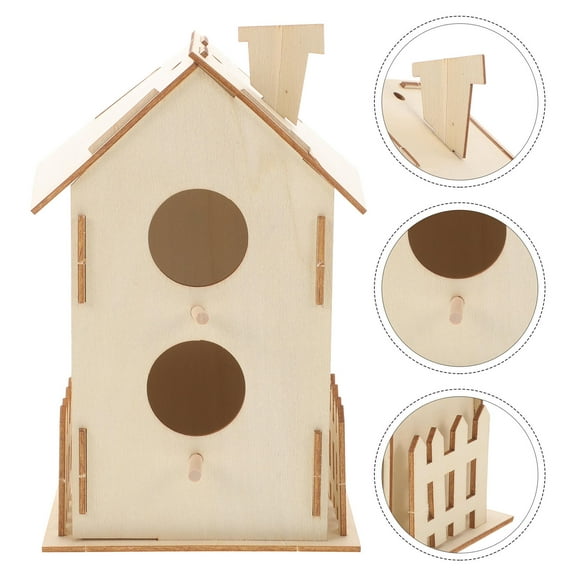 Raindrops  Craft Kits for Kids Unfinished Wooden Bird House Toy Child