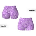 thumbnail image 5 of Vsdgher Lilac Glittering print Workout Shorts for Women Seamless Soft Smooth Gym Yoga Scrunch Active Exercise Fitness Shorts, 5 of 8