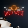 thumbnail image 2 of Handmadetneonsign Wild West Neon Sign, Cowboy Hat Longhorn Led Light, Western Neon Light, 2 of 5