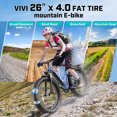thumbnail image 5 of VIVI Electric Bike for Adults, 26x4.0" Fat Tire Mountain Bicycle,Max 25MPH, 750W Motor with 48V 15Ah Removable Battery, 7-Speed Electric mountain bike, UL2849, 5 of 10
