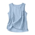 thumbnail image 3 of Breezora Casual Fashionable Solid Color Vest for Women Round Neck with Pocket, 3 of 9