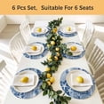 thumbnail image 5 of Navy Blue Coastal Round 15 Inch Placemats Set of 4, Nautical Starfish Coral Jellyfish Shell Sea HeatResistant Non Slip Place Mats for Dining Table, Wipeable Kitchen Table Mats for Housewarming, 5 of 9