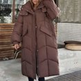thumbnail image 2 of XPMWRP Fashion Long-sleeved Thickened Fleece Casual Jacket Warm Hooded Coat Comfortable Daily Wear Perfect for Winter Outdoor Activities Women's Outerwear Brown XL, 2 of 9