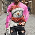 thumbnail image 1 of Blusas y camisas de manga larga y cuello redondo para hombre, informales, a la moda, con estampado navideño, cuello redondo, blusas de licra de manga larga para hombre., 1 of 5