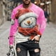 thumbnail image 1 of Blusas y camisas de manga larga y cuello redondo para hombre, informales, a la moda, con estampado navideño, cuello redondo, blusas de licra de manga larga para hombre., 1 of 5