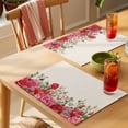 thumbnail image 4 of Valentine's Day Placemats Set of 2, Roses Eucalyptus Leaf Watercolor Rustic Non-Slip Place Mats Washable Table Mats for Kitchen Dining Table Decorations Indoor/Outdoor, 4 of 9