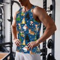 thumbnail image 5 of Pofeuu Different Cats Christmas Print Men's Workout Tank Tops Sleeveless Muscle Gym Shirt Quick Dry-4X-Large, 5 of 7