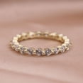 thumbnail image 7 of Oval Cut 3.5ct Hidden Halo Sterling Silver Engagement Ring Set with Eternity Wedding Band, Wedding Bridal Set for Her, 7 of 7