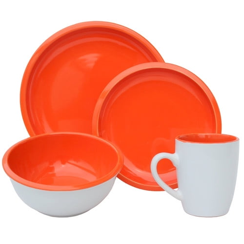Melange Contempo Cantina 2 Tone Stoneware 32 Piece Dinnerware Set Service For 8 Walmart Com Walmart Com