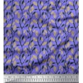 thumbnail image 2 of Soimoi Purple Cotton Voile Fabric Leaves & Clover Floral Print Fabric by the Yard 42 Inch Wide, 2 of 3