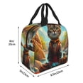 thumbnail image 3 of Lsque Riverside Meditating Cat Pattern Lunch Bag Women/Men Insulated Lunch Box,Small Leakproof Cooler Food Lunch Containers Reusable High Capacity Lunch Tote Bags, 3 of 6