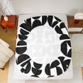 thumbnail image 5 of Homewish Fashion Minimalst Adult Twin Sheet Sets, Black White Square Cycle Twin Fitted Sheet, Modern Abstract Flat Sheet, Lightweight Room Decor, 3 Pieces, 5 of 7