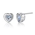 thumbnail image 1 of Par de aretes de corazón de cristal - Cobre chapado en oro blanco Z, 1 of 5