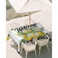 thumbnail image 2 of 52x70 Inch Outdoor Tablecloth with Umbrella Hole Zipper Rectangle Summer Lemon Rectangular Tablecloths Outside Waterproof Black Plaid Fruits Floral Botanical Patio Table Cloth Cover for Picnic Party, 2 of 8