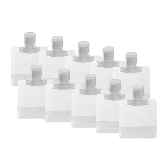 Himery Portable Travel Makeup Packing Bag Leak Proof Refillable Empty Pouch Transparent Clamshell Packaging Bag Plastic Stand Up Spout Pouch for Toiletry Lotion Shampoo Li G