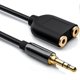 thumbnail image 2 of 1pc Stereo Adapter-2x3.5mm Female Jack to 1x3.5mm Male Jack-Black,25cm, 2 of 5