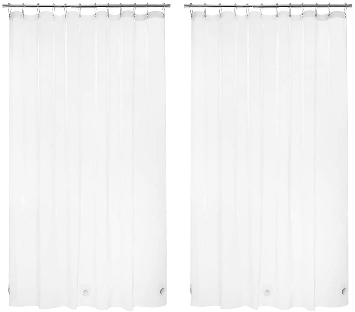 2 Pack Thin Shower Curtain Liners 72 x 84 Inches PEVA 3G Shower Curtains 