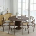 thumbnail image 2 of 60 in. Soild Wood Walnut Dining Table Round Kitchen Table, 2 of 5
