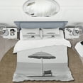 thumbnail image 2 of Designart "Black And White Simplicity Beach Photo II" Nautical & Beach Bedding Covert Set - Coastal Beach Grey Coastal Bed Set With 2 Shams, 2 of 6