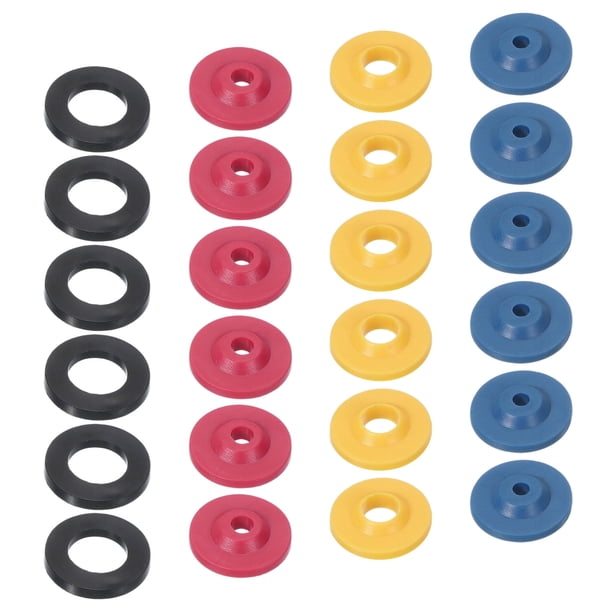 24 Piezas Restrictor de Flujo de Agua, Reductor de Flujo de Ducha de 0.73" de Diámetro, Válvula de Control de Flujo de Manguera de Ducha para Baño de Casa, Inodoro, Hotel (Azul, Amarillo, Rojo, Negro)