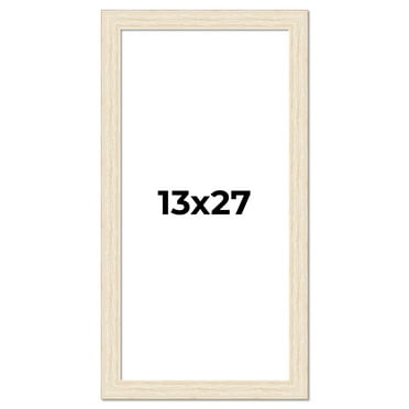 13x27 Frame White Barnwood Picture Frame Includes UV Acrylic Plexiglass, Acid Free Foam Backing