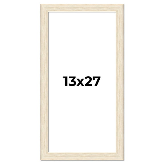 13x27 Frame White Barnwood Picture Frame Includes UV Acrylic Plexiglass, Acid Free Foam Backing