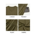 thumbnail image 4 of Fancyglim Women Dresses Plus V Neck Short Sleeve Casual Dress with Pockets M-4XL, 4 of 5