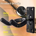 thumbnail image 4 of Guitar Wall Mount Hanger Hook Holder Stand - 3 Pack Hangers for Acoustic, Electric & Bass Guitars (3Pack-Black), 4 of 12