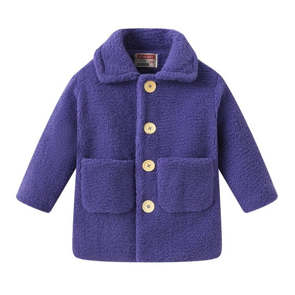Girls Fall Fleece Jacket Flannel Sherp1 Fuzzy Long Sleeve Button Down Trench Coat Fall Winter Coat Kids Girl Jacket Coat