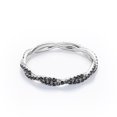 thumbnail image 3 of JeenMata Alianza de Boda de Eternidad con Diamantes Negros Creados en Laboratorio de Forma Redonda de 0,15 TCW en Baño de Oro Blanco de 18 K sobre Plata, 3 of 6