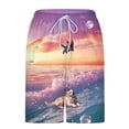 thumbnail image 5 of Brnmxoke Men's Swimming Trunks with Liner Summer Funny Print Drawstring Elastic Waist Built-in Board Shorts 2 in 1 Quick Dry Swimwear Beach Shorts with Pockets Orange,XXL, 5 of 8
