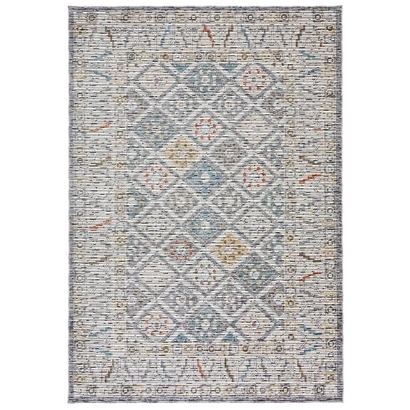SAFAVIEH Sierra Jonette Geometric Area Rug, Ivory/Grey, 4' x 6'