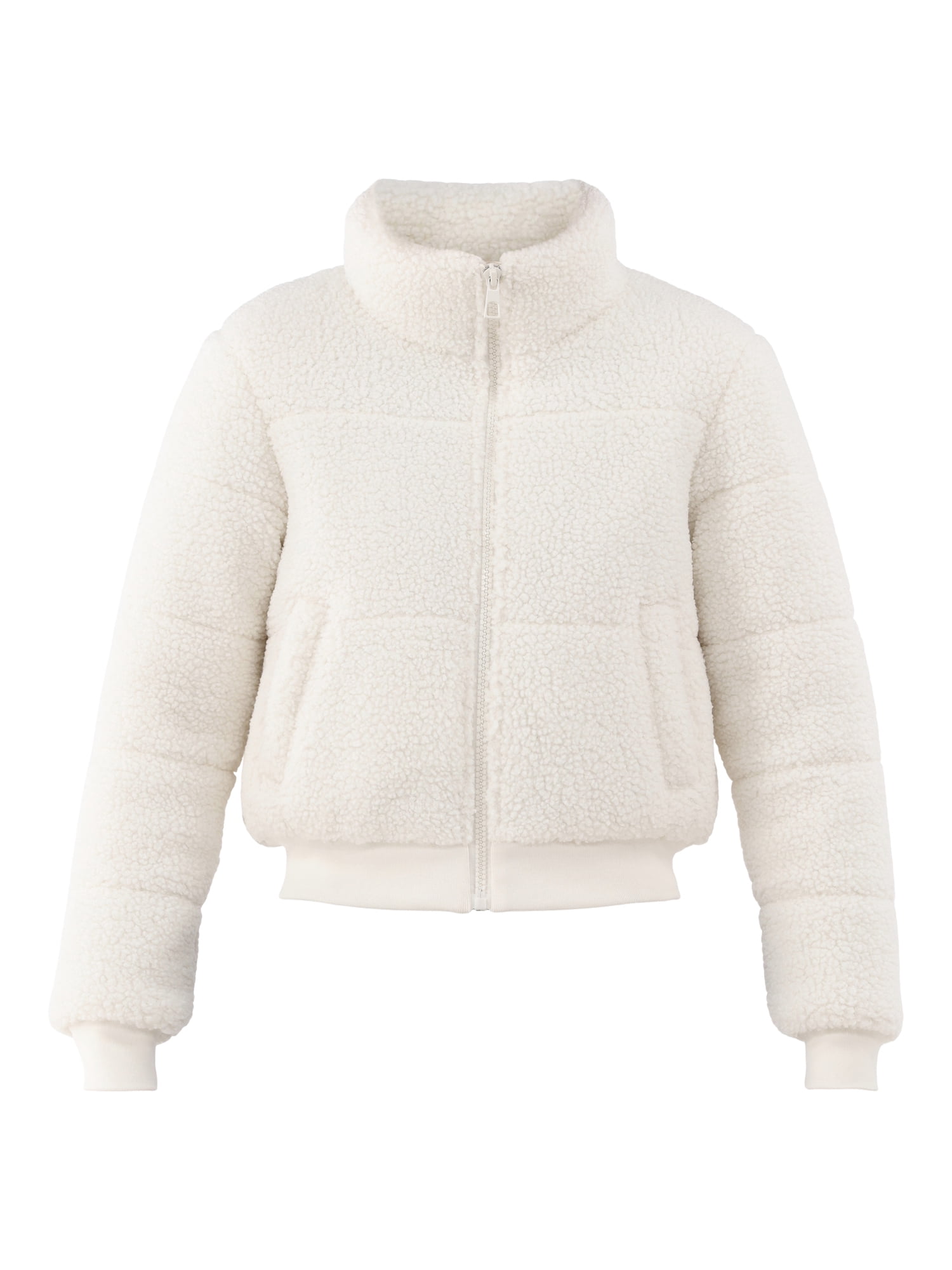 No Boundaries Plush Puffer Jacket, Women's and Women's Plus