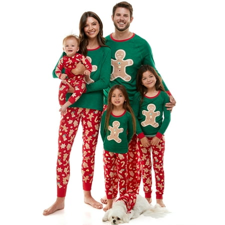 Derek Heart Gingerbread Cookie Matching Family Christmas Pajamas Set