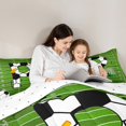 thumbnail image 5 of Homewish Initial P Letter Bedding Comforter Set for Teen, Football Sports Lover Twin Comforter Sets, Cartoon Soccer Print Reversible Bedding Set, Ultra Soft Bedroom Decor, 2 Pieces, 5 of 8