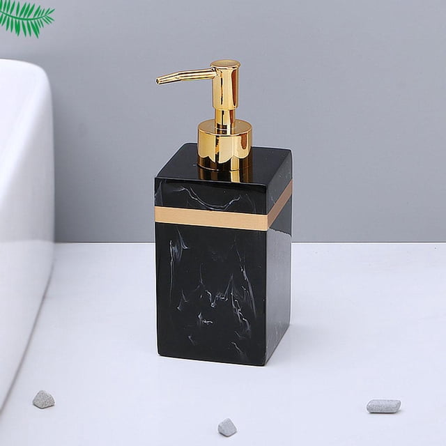 Manual de dispensador de jabón de resina reutilizable Vacío Loción líquida Envase para Habitación Cocina Tabletop Champú - Bck-500ml perfecl Dispensador de loción de jabón