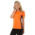thumbnail image 1 of BlueGeneration Ladies Colorblock Wicking Tee - Safety Orange Medium Solid, 1 of 1