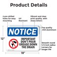 thumbnail image 2 of (2 Pack) Important Don't Pour Grease OSHA Notice Sign 18 Inch X 12 Inch Indoor / Outdoor Rust-Free Aluminum Metal Signs for Workplace, Workshop, and Construction Site, Made in the USA, 2 of 8