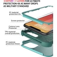 thumbnail image 6 of Diverbox for iPhone 11 Case [Shockproof] [Dropproof] [Tempered Glass Screen Protector + Camera Lens Protector],Heavy Duty Protection Phone Case Cover for Apple iPhone 11 (Green), 6 of 8
