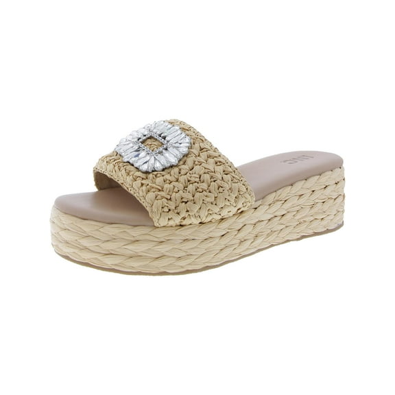 INC Womens Blakee Rhinestone Woven Wedge Sandals