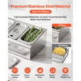 thumbnail image 4 of KFFKFF Countertop Food Serving Display Container, Stainless Steel Salad Server Tray, Buffet Condiment Dispenser, Ice-Cooled Rack with Individual Lids, Suitable for Restaurants,Hotels(2x1/6+3x1/9 Pan), 4 of 9