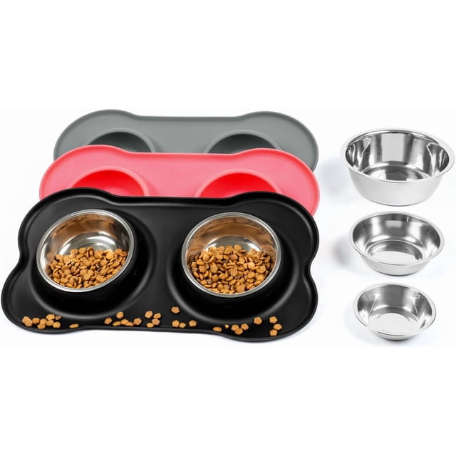 Bowl para perro Bowl para agua Bowl para comida Alfombra de silicona Antideslizante para mascotas pequeñas