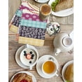 thumbnail image 4 of Bohemia Ethnic Kitchen Dish Towels for Drying Dishes Set of 2, Boho Tribal Teal Orange Purple Stripes Leaves Waffle Weave Microfiber Hand Tea Bathroom Towels Quick Dry & Absorbent Towel 15.7x23.6, 4 of 7