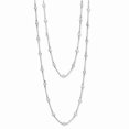 thumbnail image 2 of White Sterling Silver necklace Cable Fancy CZ Cubic Zirconia Clear 36 in 4 mm, 2 of 3