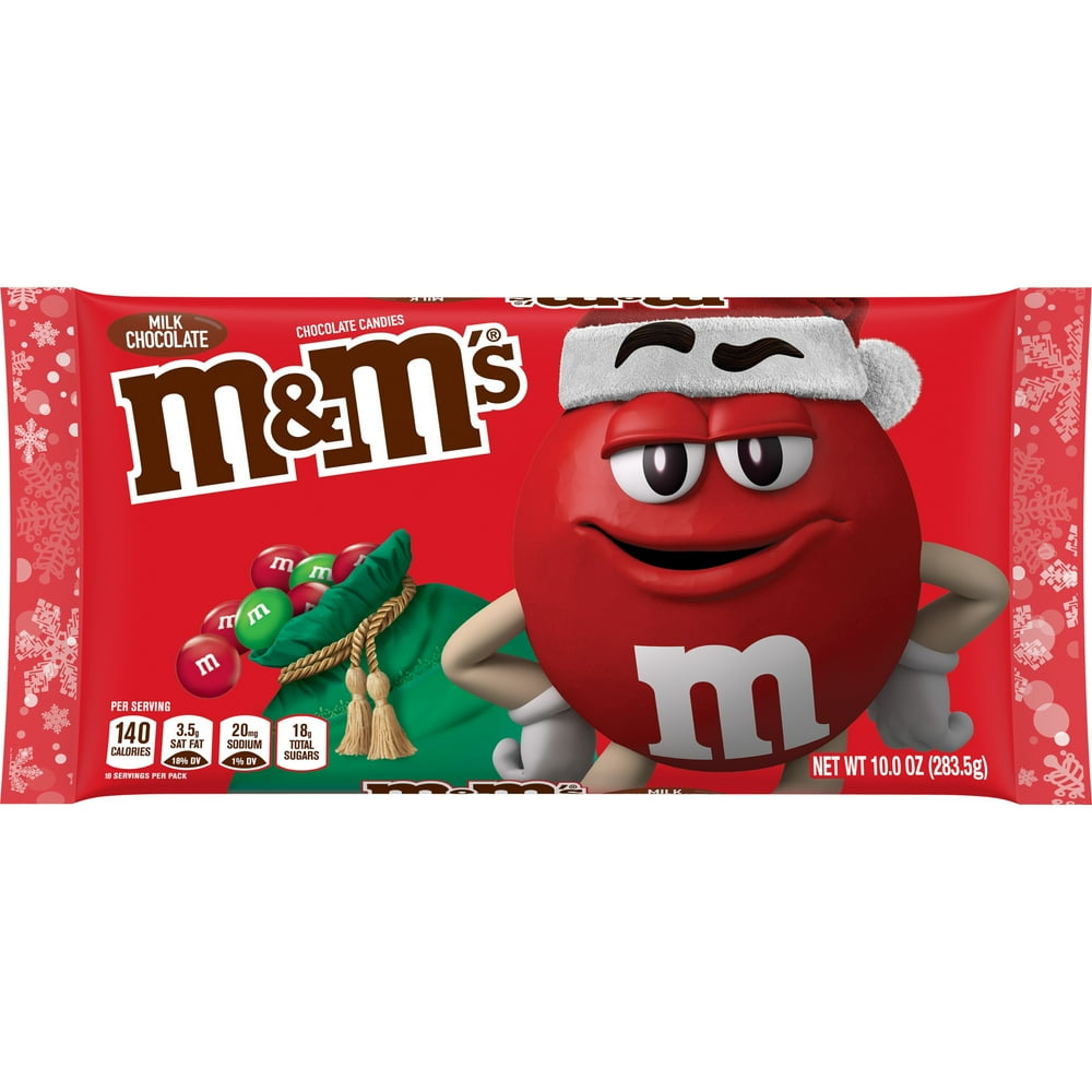 M&M'S Milk Chocolate Candy, Christmas Candy, 10 Oz Bag