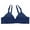 Dark Blue, variant on Side Folded Full Coverage Wireless Bra for Women Soft Lightweight Support Minimizer with Wide Band L Size Black