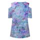 thumbnail image 3 of Gibobby Camiseta Powerblend con Cuello en V Manga corta con hombros descubiertos y cordón con cuello en V estampado colorido único para mujer(Azul,G), 3 of 5