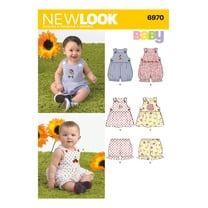 New Look Sewing Pattern 6970 - Babies' Romper, Dress & Panties, Size: A (NB-S-M-L)