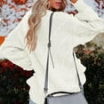 thumbnail image 4 of FRSASU Women's Pullover Sweaters Fall/Winter Solid Crew Neck Long Sleeve Casual Oversized Knit Sweater Tops White XL(XL), 4 of 7